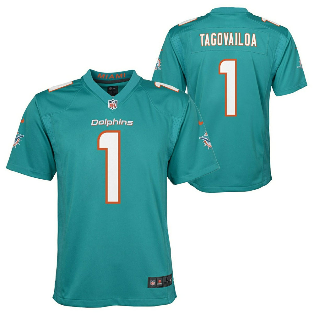 Tua Tagovailoa #1 Miami Dolphins Game NFL Jersey Aqua (YOUTH) Taass US