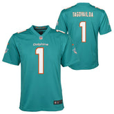 Tua Tagovailoa #1 Miami Dolphins Game NFL Jersey Aqua (YOUTH) Taass US