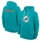 Miami Dolphins 2025 NFL Sideline Standard Issue Hoodie Aqua Classic