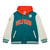 Miami Dolphins Courtside Fleece Full-Snap NFL Jacket Taass US