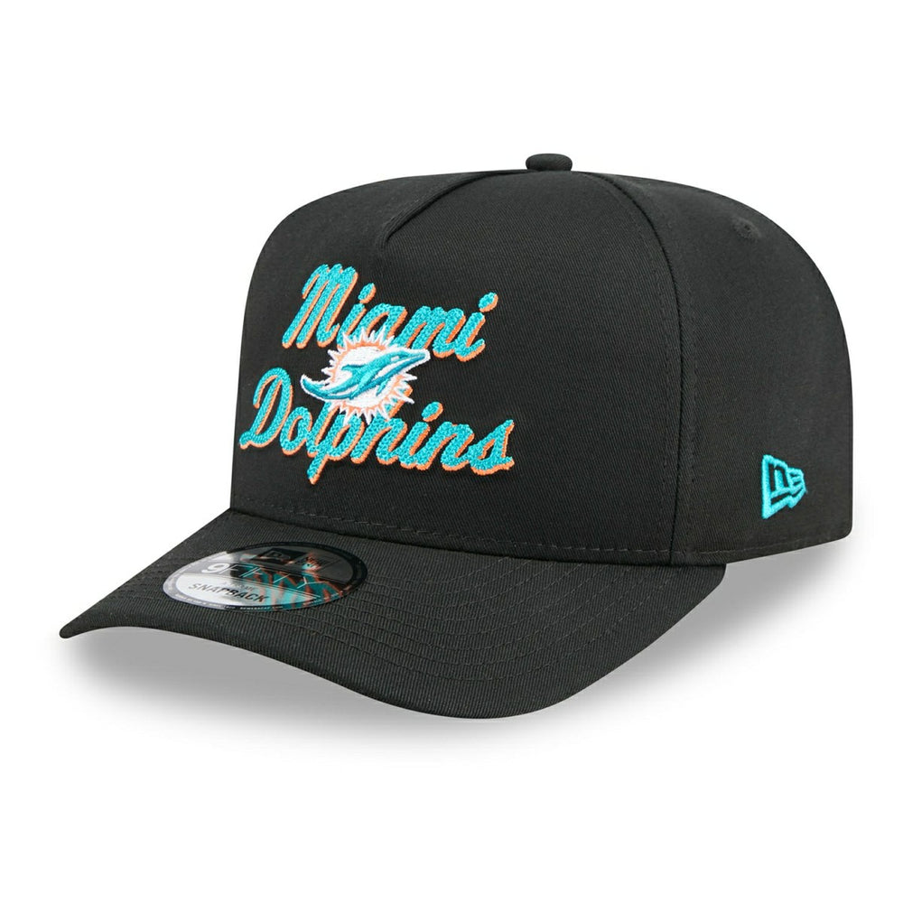 Miami Dolphins NFL Chainstitch 9FIFTY A-Frame Snapback Cap Black Classic
