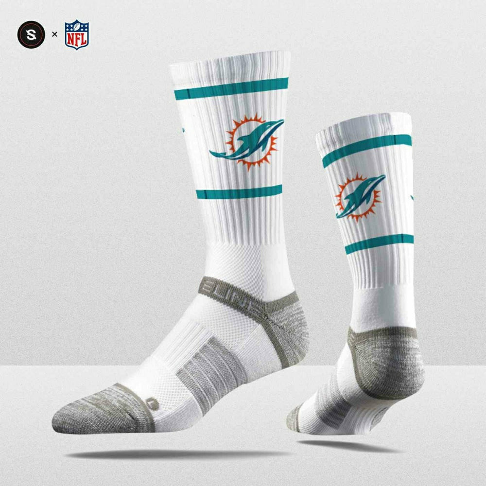 Miami Dolphins Strideline Premium NFL Crew Socks Fashion