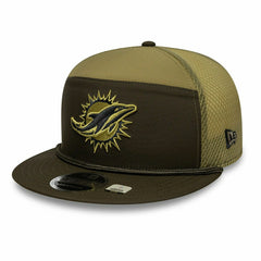 Miami Dolphins 2025 NFL Salute to Service 9FIFTY Split Panel Trucker Snapback Cap Olive Taass for sale