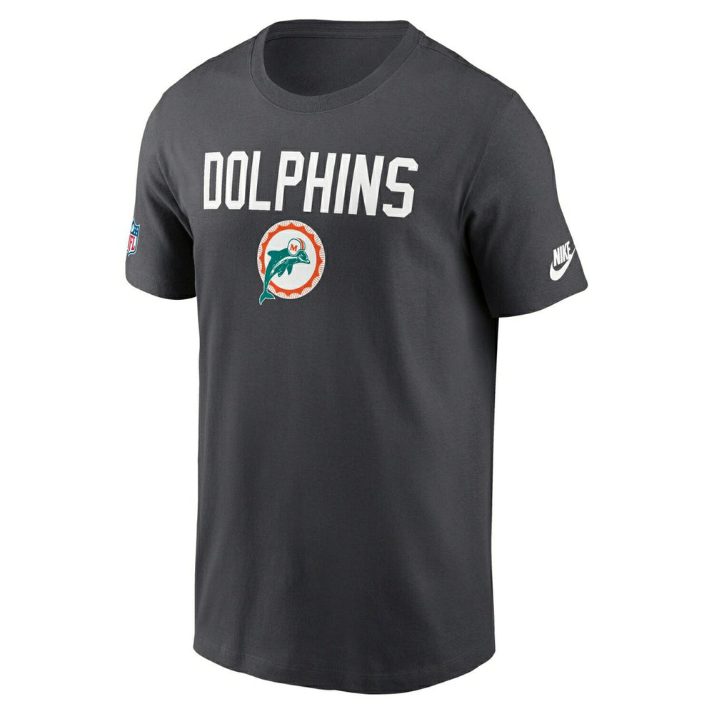 Miami Dolphins 2025 NFL Sideline Throwback Dri-Fit Performance T-Shirt Anthracite Taass sale