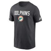 Miami Dolphins 2025 NFL Sideline Throwback Dri-Fit Performance T-Shirt Anthracite Taass sale