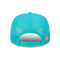 Miami Dolphins 2025 NFL On-Field Sideline 9SEVENTY Trucker Snapback Cap Aqua Lifestyle