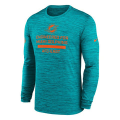 Miami Dolphins 2025 NFL Sideline Nike Velocity Performance Long Sleeve T-Shirt Aqua Taass sale