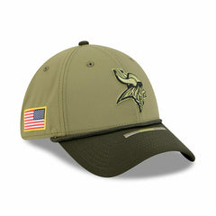 Minnesota Vikings 2025 NFL Salute to Service 39THIRTY Flex Cap Olive Fashion
