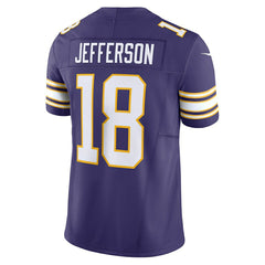 Justin Jefferson #18 Minnesota Vikings Classic Nike Vapor F.U.S.E. Limited NFL Jersey Purple Fashion