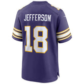 Justin Jefferson #18 Minnesota Vikings Classic Nike Game NFL Jersey Purple Taass US