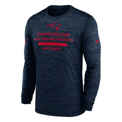 New England Patriots 2025 NFL Sideline Nike Velocity Performance Long Sleeve T-Shirt Navy Taass sale