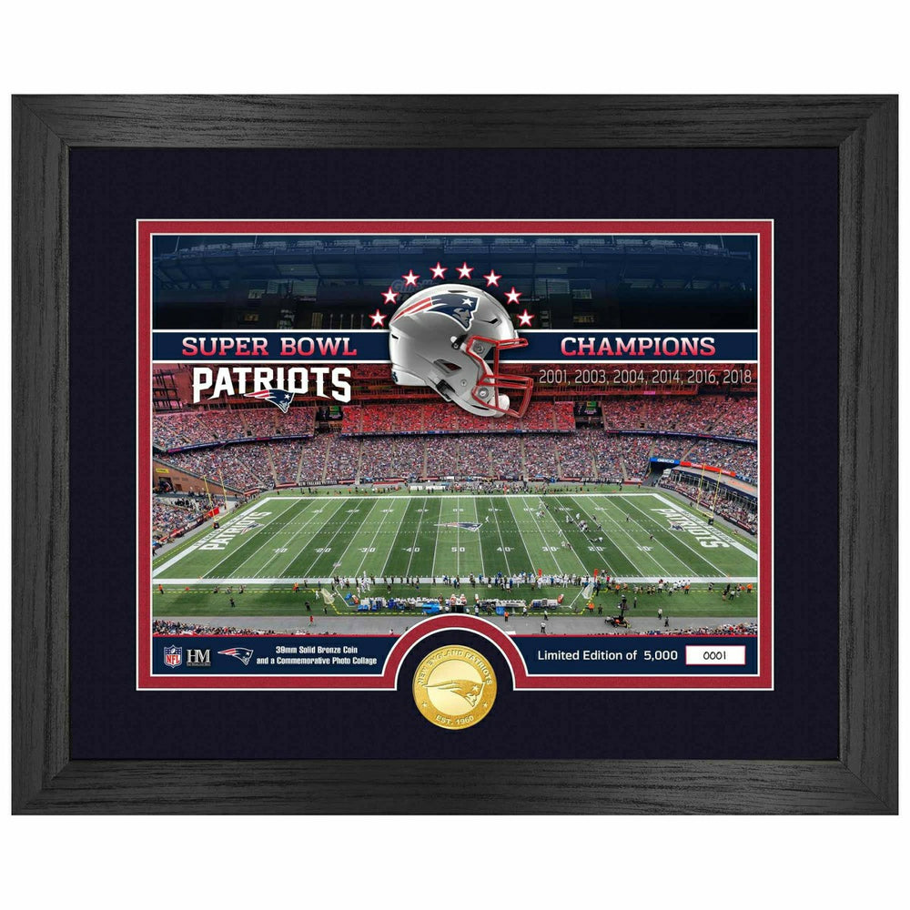 New England Patriots Team Stadium Bronze Coin Framed NFL Photo Taass US