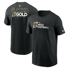 New Orleans Saints Team Slogan Nike Essential NFL T-Shirt Black Classic