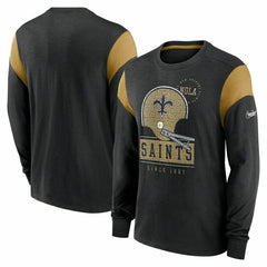 New Orleans Saints NFL Historic Nike Slub Long Sleeve Shirt Black Lifestyle
