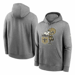 New Orleans Saints Rewind Throwback Fleece NFL Hoodie Grey Taass sale