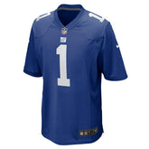 Malik Nabers #1 New York Giants Nike Game NFL Jersey Blue Lifestyle