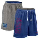 New York Giants 2025 NFL Sideline Reversible Mesh Nike Dri-FIT Shorts Blue Fashion