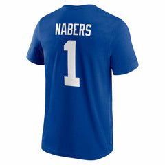 Malik Nabers #1 New York Giants Player NFL T-Shirt Blue Taass for sale