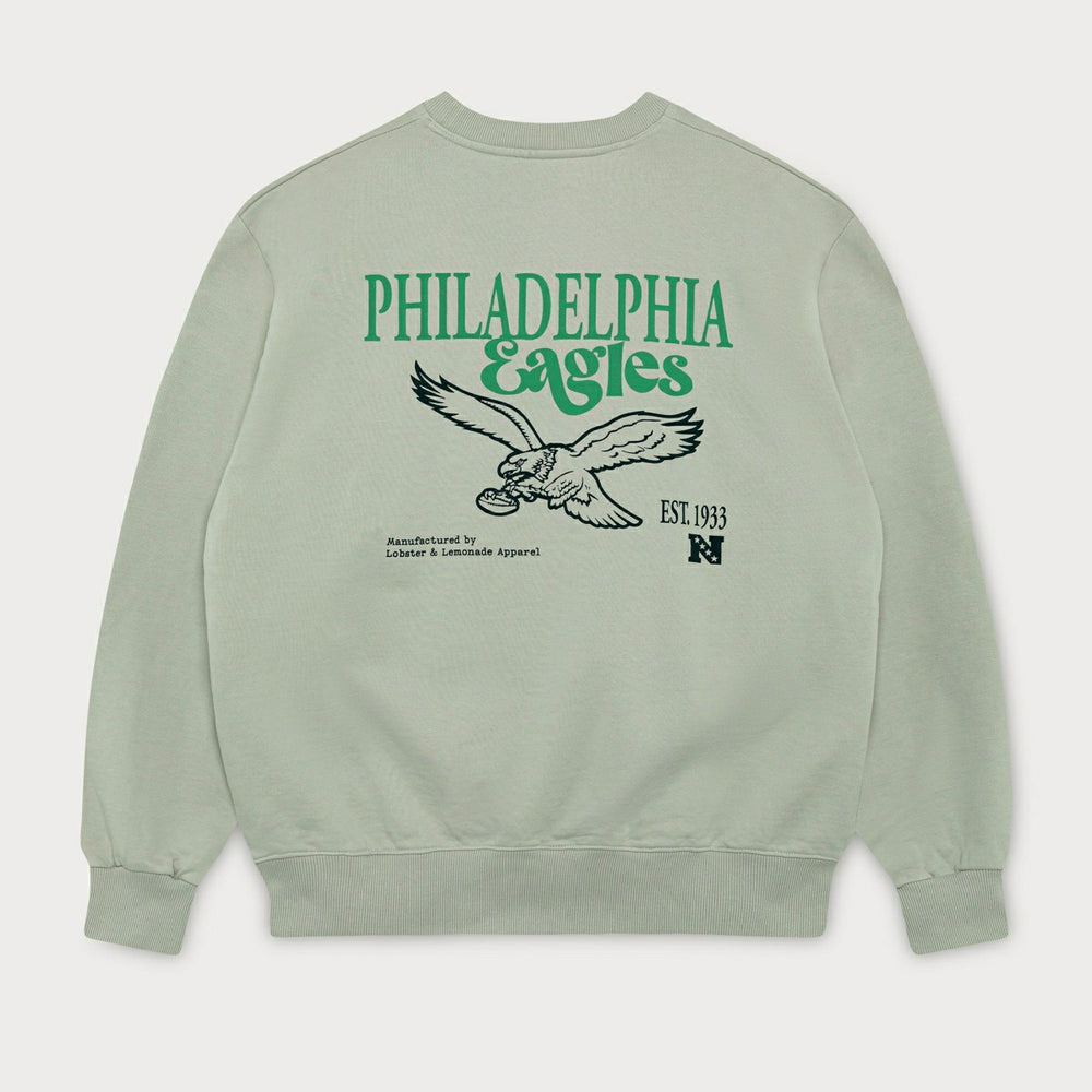 Philadelphia Eagles L&L '96 Classics NFL Crew Sweater Gray Taass sale