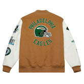 Philadelphia Eagles Dusted Varsity NFL Jacket Brown/Cream Classic
