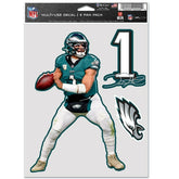 Jalen Hurts #1 Philadelphia Eagles Player NFL Decals Set (3 Pcs.) Taass for sale
