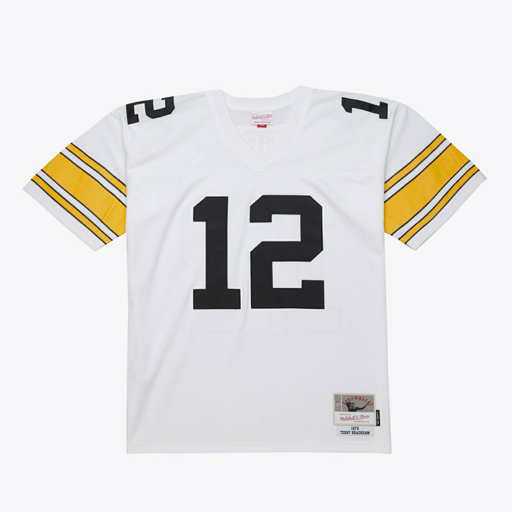 Terry Bradshaw #12 Pittsburgh Steelers 1976 Legacy Throwback NFL Jersey White Taass US