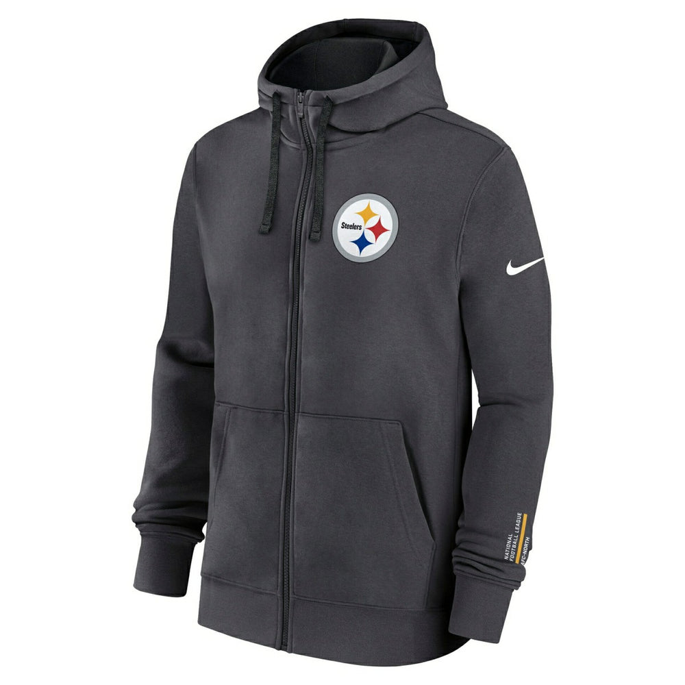 Pittsburgh Steelers Playbook NFL Full-Zip Fleece Hoodie Anthracite Classic