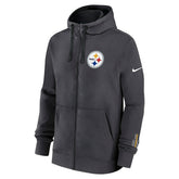 Pittsburgh Steelers Playbook NFL Full-Zip Fleece Hoodie Anthracite Classic