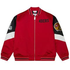 San Francisco 49ers Throw it Back Heavyweight Satin NFL Jacket Red Fashion