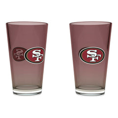 San Francisco 49ers Team Color NFL Pint Glass Set (2-Piece) Fashion