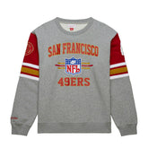 San Francisco 49ers Mitchell & Ness All Over Crew 4.0 NFL Pullover Gray Taass for sale
