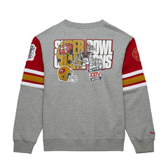 San Francisco 49ers Mitchell & Ness All Over Crew 4.0 NFL Pullover Gray Taass for sale