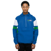 Seattle Seahawks NFL Quarter Zip Windbreaker Jacket Blue Classic