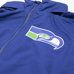 Seattle Seahawks NFL Quarter Zip Windbreaker Jacket Blue Classic