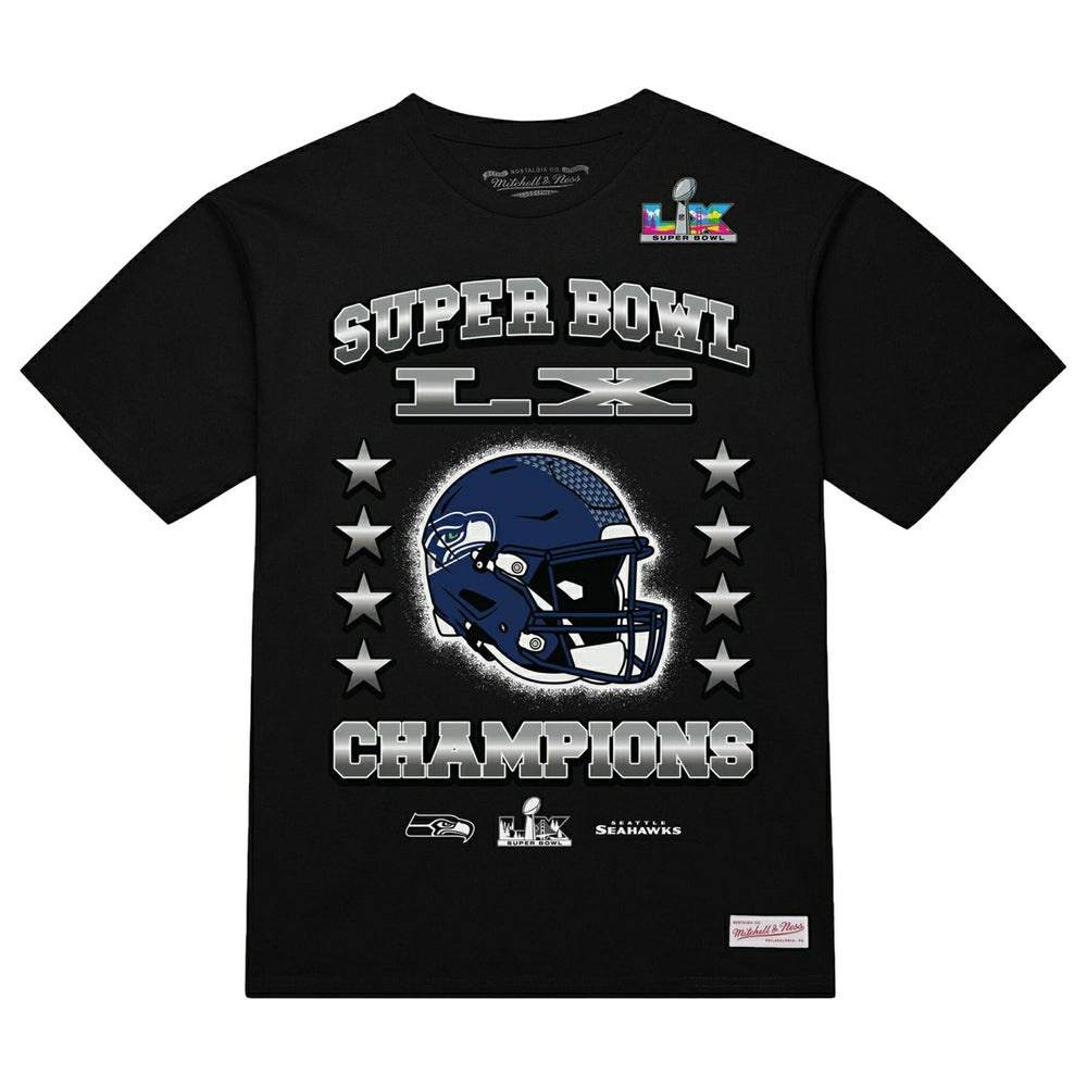 Seattle Seahawks Super Bowl LX Champions T-Shirt Black Taass US