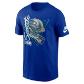 Seattle Seahawks Rewind Helmet Essential NFL T-Shirt Blue Classic