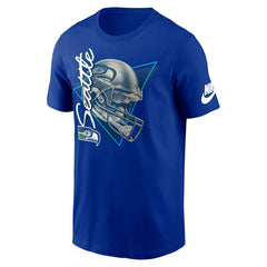 Seattle Seahawks Rewind Helmet Essential NFL T-Shirt Blue Classic