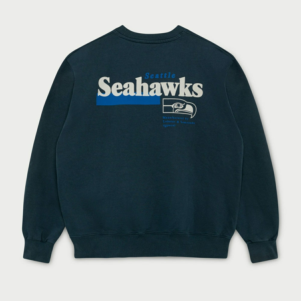 Seattle Seahawks L&L '96 Classics NFL Crew Sweater Navy Fashion
