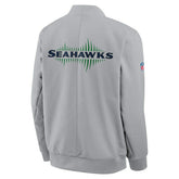 Seattle Seahawks 49ers 2025 Rivalries Sideline Bomber Jacke Grey Classic