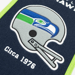 Seattle Seahawks Logo Evolution NFL Wool Banner Taass for sale