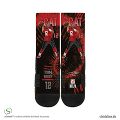 Tom Brady GOAT Tampa Bay Buccaneers Strideline Premium NFLPA Crew Socks Taass sale