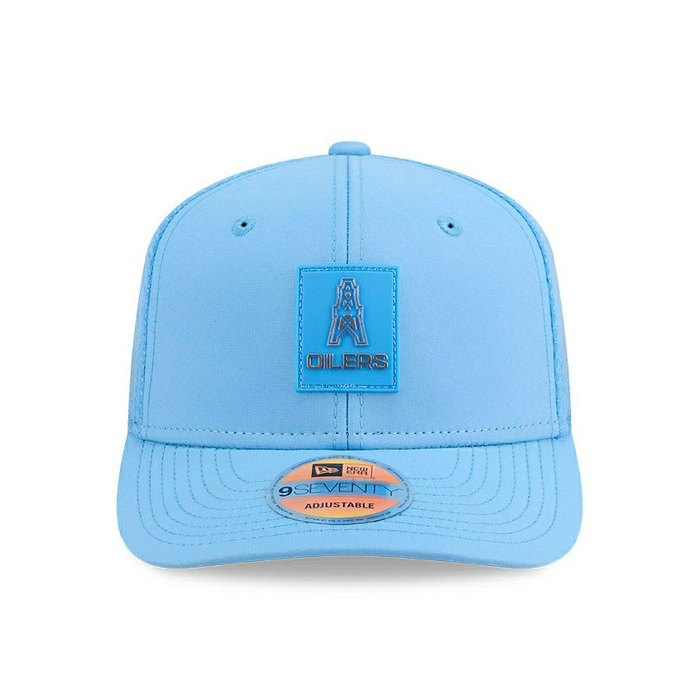 Houston Oilers Historic 2025 NFL On-Field Sideline 9SEVENTY Trucker Snapback Cap Classic