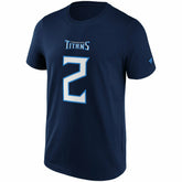 Julio Jones #2 Tennessee Titans Iconic Player NFL T-Shirt Navy Taass for sale