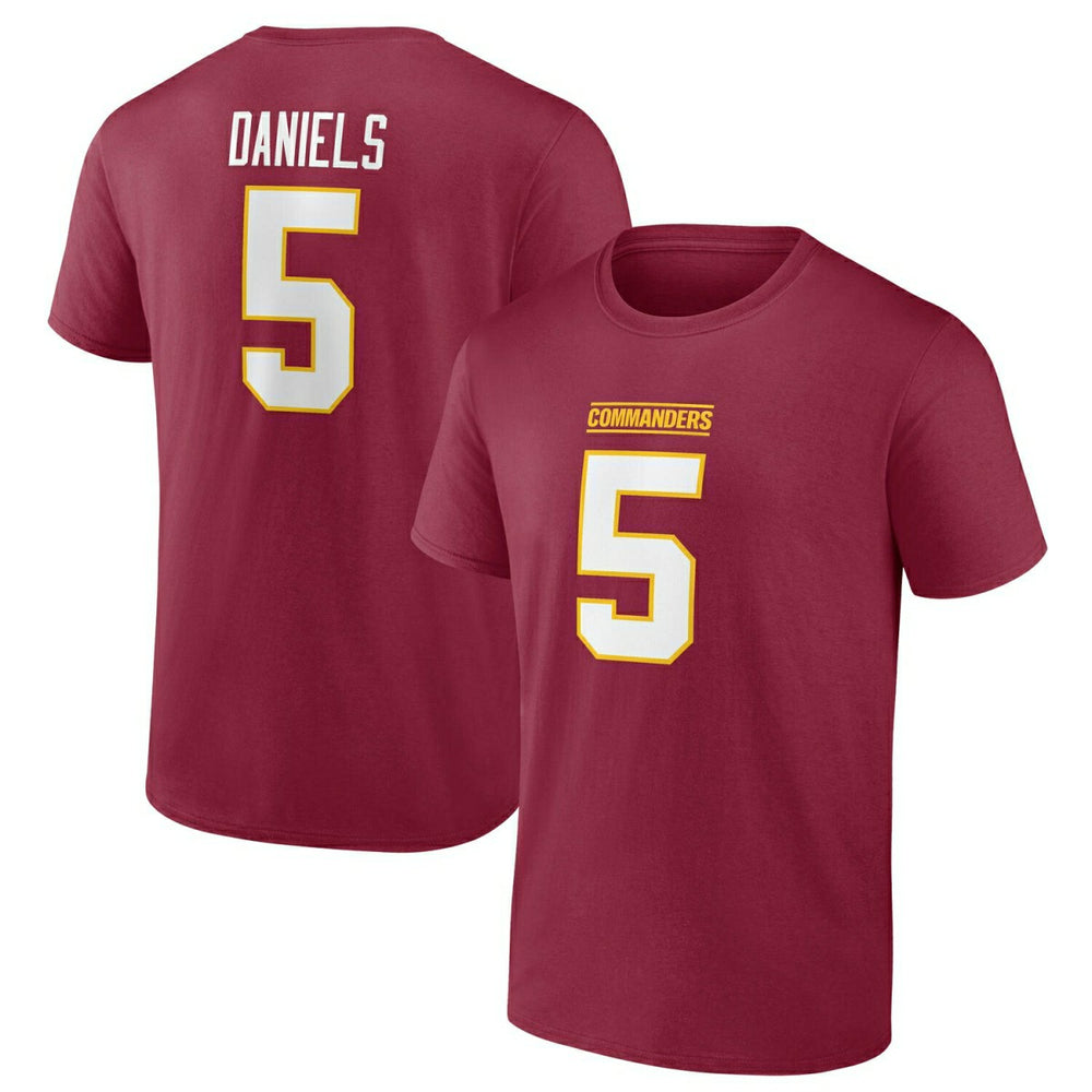 Jayden Daniels #5 Washington Commanders Player NFL T-Shirt Red Taass for sale
