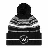 Washington Football Team Black & White 2021 NFL Sideline New Era Sport Knit Hat Taass US