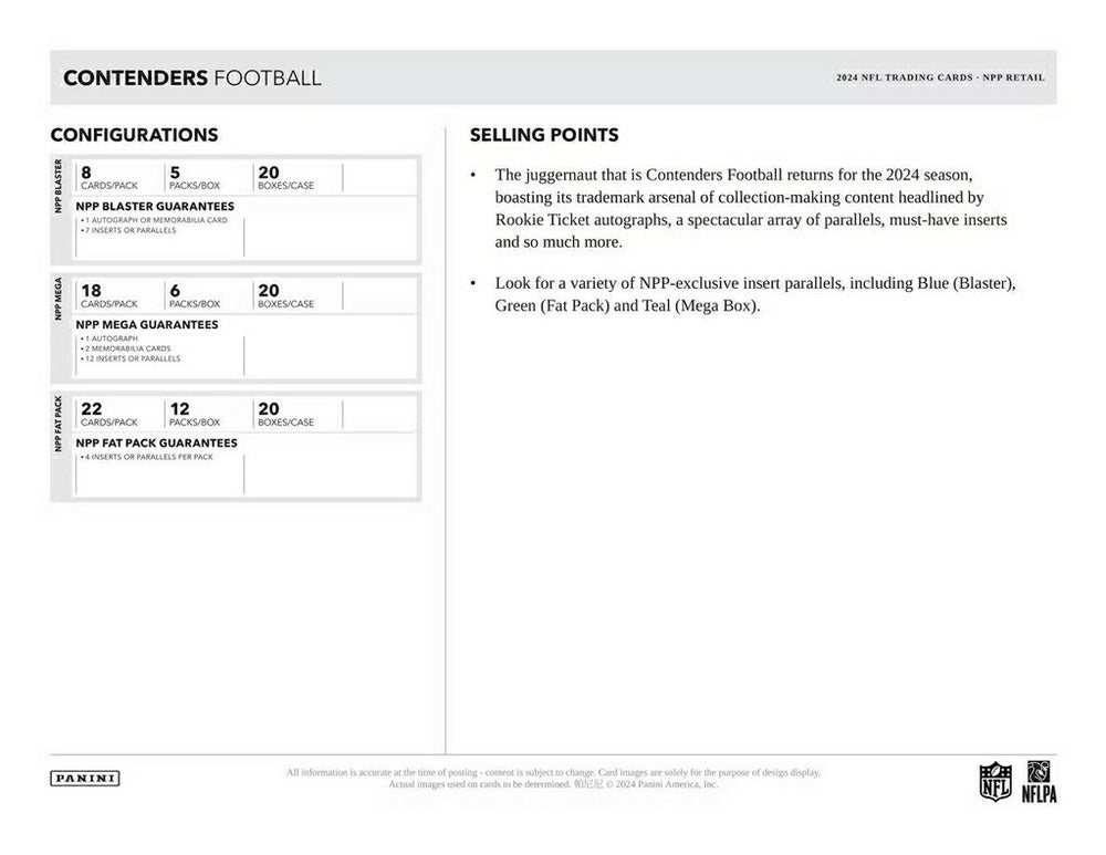 2024 Panini Contenders Football NFL Blaster Box Classic
