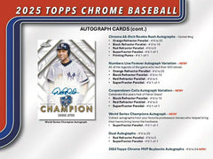 2025 Topps Chrome Baseball MLB Hobby Box Fashion