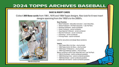 2024 Topps Archives Baseball MLB Blaster Box Taass for sale