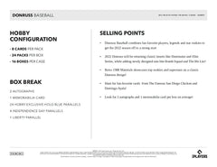 2022 Panini Donruss Baseball Hobby Box Taass sale