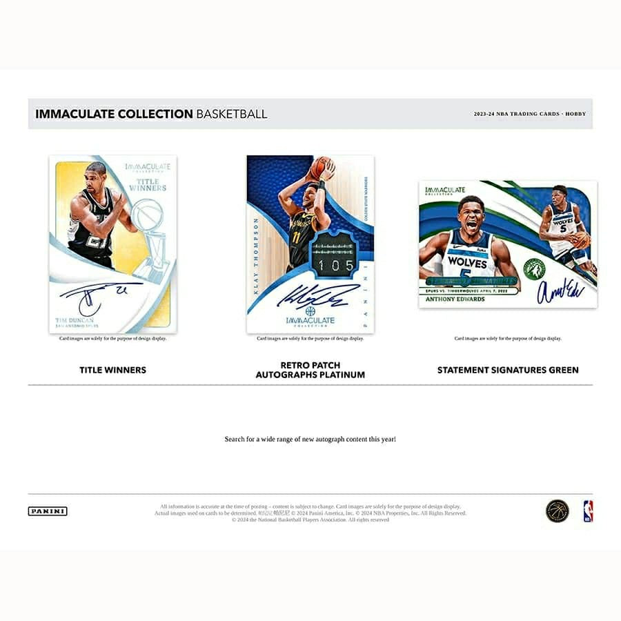2023/24 Panini Immaculate Basketball NBA Hobby Box Fashion